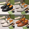 Topp män loafers lyxiga designers skor äkta läderbrun svart herr casual designer klänningskor slip på bröllopssko med lådan 38-45