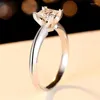 Cluster Rings Sherich 1.2CT Certified Square Princess Moissanite Ring Engagement Diamond Bridal Proposal 925 Sterling Silver Brand Jewelry