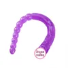 sex toy massager Transparent double head dragon gun machine women's masturbation appliance soft fake penis fun backcourt pull bead anal plug adult products