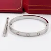 Дизайнерские винтовые браслеты Титановые браслеты Love, роскошные браслеты из серебра и розового золота из нержавеющей стали для женщин и мужчин Screwdri272y