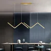 Lustres 26W Moderne Ligne De Vague Minimaliste Led Lustre Pour Table À Manger Cuisine Restaurant Nordic Café Bar Pendentif Suspension Lumière