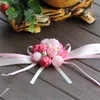 Artificial Flower Wedding Bridesmaid Sisters Wrist Flower Prom Corsage Bridal Hand Flowers Party Decorations Bridal Prom 8CM