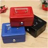 Storage Boxes Bins Promotion Lockable Cash Coin Money Safe Security Box Holder Suitcase With Lock Key 6 Compartment Tray Drop Deli Dhism