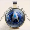 Collane con pendente Cupola di vetro all'ingrosso Cabochon 25Mm Star Trek Collana Gioielli retrò Pendenti con consegna a goccia Dhxgr