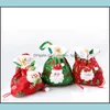 Dekoracje świąteczne Nietwene cukierki kreskówka Santa Snowman Red Green prezent biżuteria dla dzieci torebka zanurzona dostawa do domu ogród f DHG4W