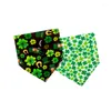 Psa odzież moda zielona seria koniczyna drukowana chusta puppy chusteczka bawełniana zmywalna trzaskowa krawat