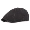 Plaid Newsboy Caps Men Wool Blend Flat Cap Warm Driving Hats Gastby Ivy Caps for Male Vintage British Thickened Beret