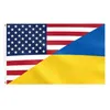 Andra konst och hantverk Anpassningsbara ukrainska USA National Flag Banner Support Protestflaggor Be f￶r Ukraina USA Stand med fred nr DHHZ4