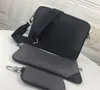 Borsa a tracolla da uomo Set da 3 pezzi Borse a tracolla a tracolla Designer Top Portafoglio da uomo in vera pelle con cerniera Tasca portamonete Portafoglio uomo M69443 M45320