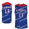 Maillots de basket-ball du Kansas Maillots de basket-ball Jayhawks College # 10 Kirk Hinrich # 11 Jacque Vaughn # 13 K.J. Lawson Basketball Maillots Hommes Sti