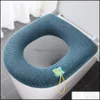 Toilettensitzbezüge Winterwärmer Er Matte Badezimmer Pad Kissen mit Griff Dicker weicher waschbarer Closestool RRB12450 Drop Lieferung Hom Ott8P