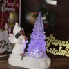 Decorazioni natalizie Alberi acrilici illuminati Piano da tavolo LED Angelo albero illuminato glitter Ornamento da tavolo Cristo