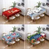 Table Cloth Stylish Cartoon Cute Tablecloth Christmas Mood Print Oil And Water Absorbent Year Decoration Festive Pattern