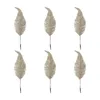 Décorations de Noël Artificielle Clips Décoratifs Glitter Arbre 6PCS Feuilles Ornement Pour Porte Fenêtre Tr