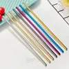 6x215mm pailles à boire en métal 304 paille en acier inoxydable plié droite réutilisable coloré paille nettoyant brosse barre outil de boisson BH4268 TQQ