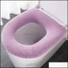 Toilettensitzbezüge Winterwärmer Er Matte Badezimmer Pad Kissen mit Griff Dicker weicher waschbarer Closestool RRB12450 Drop Lieferung Hom Ott8P