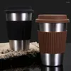 マグカップ500ml耐摩耗性のコーヒーカップ掃除が簡単なステンレス鋼絶縁ポータブル毎日の飲酒カップミルクティー