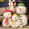 kawaii 크리스마스 눈사람 플러시 장난감 박제 동물 소프트 귀여운 눈사람 베개 장난감 어린이 소녀 어린이 선물