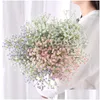 Decorative Flowers Wreaths 5Pcs 63Cm White Babys Breath Artificial Gypsophila Plastic Fake Bouquet For Wedding Home El Party Drop Dhxad