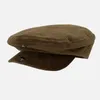 Berets 2023 Spring Autumn Mens Flat Cap Brown Corduroy Sboy Caps Outdoor Gorro hombre Boina Retro för kvinnor