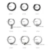 Pendientes de aro peque￱o para mujeres hombres Cart￭lago Punk Piercing anillo Taires de acero C￭rculo redondo Tragus Helix Trendy Jewelry