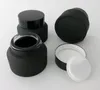 12 x 15g 30g 50g Frost Black Amber Glass Cream Jar 병 뚜껑 흰색 씰 삽입 용기 화장품 포장 냄비