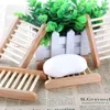 Plateau porte-savon en bois de bambou naturel, support de rangement pour assiette de bain-douche, salle de bains DF1206