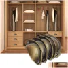 Accessoires de meubles 15 Cuisine en métal rétro Poignée de porte et boutons de porte d'armoire de cuisine en laiton antique Poignées de coquille en laiton antique PL Drop Dh5Za