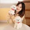 Hot 1 pz 23 cm/28 cm Simulazione Peluche Bichon Frise Cane Giocattolo Farcito Corea Realistico Cucciolo di Cane Giocattoli Per I Bambini bambini Regalo Di Compleanno