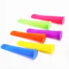 6 PCS/set Icecream Tools Silicone Popsicle Molds Ice Pop Maker Homemade Lolly Mould with Removable Lids Reusable Random Color for Kids P1216