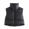 Skiing Jackets Winter Women Warm Vest Coat Sleeveless Loose Waistcoat Casual Stand Collar Short Female Padded Jacket Candy Color Outerwear