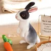시뮬레이션 소프트 긴 귀 토끼 현실적인 부드러운 귀마개 토끼 장난감 박제 동물 봉제 장난감 장난감 홈룸 장식 선물