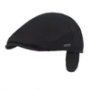 Automne hommes gavroche chapeaux épais chaud laine béret extérieur classique camionneur chapeau Protection des oreilles hiver hommes casquette à visière