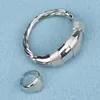 Braccialetto di colore argento italiano per le donne Design di dichiarazione Bracciale a mano e anello per polsini 2 pezzi Set di gioielli Regali per feste nuziali