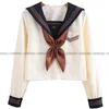 Clothing Sets Spring Summer White Three Lines College JK Uniform Pleated Skirt Genuine Japanese Sailor Suit Students Women Girls Anime