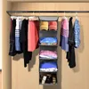 Storage Boxes 5-Shelf Hanging Closet Organizer Collapsible With 6 Side-Pockets Clothes Accessories Washable Cloth Fabric TJ6951