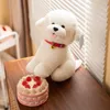 Hot 1 pz 23 cm/28 cm Simulazione Peluche Bichon Frise Cane Giocattolo Farcito Corea Realistico Cucciolo di Cane Giocattoli Per I Bambini bambini Regalo Di Compleanno