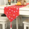 Christmas Decorations Fabric Printed Table Holiday Cover Snowflake Tablecloth Dining Room Festival Party Dinner Decoration