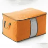 Storage Bags Portable Quilt Bag Non Woven Folding House Room Boxes Clothing Blanket Pillow Underbed Bedding Big Organizer Drop Deliv Dhjfr
