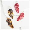 Charm Bohemia Acrylic Leaf Dangle Earrings For Women Girls Long Resin Leaves Drop Earring Summer Beach Jewelry Party Gifts Delivery Otdvc