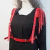 Bälten 2022 mode sexig punk kvinnor faux läder bälte kropp bondage skulptur sele midje remmar hängslen Tassel