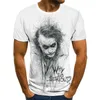 T-shirt da uomo manica corta 3d Leaf Shirt 2022 Summer Casual Oversize Street White Clown Print Funny 110-6xl