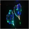 Party Decoration HeartsHaped LED stor storlek Bobo Balloon med 13,8 tums Tow Bar Valentines Day String Lights Balloons Colorf Drop de Dhksj