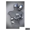 Paintings Couples Metal Figure Statue Canvas Painting Nordic Love Kiss Poster And Prints Sexy Body Wall Art Pictures For Living Room Dhgxe