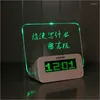 Lâmpadas de mesa LED Fluorescent Digital Alarm Relk com calendário de mensagens Calendário de desktop eletrônico Decoração em casa