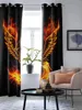 Vorhang Phoenix Red Flame Muster Fenster in der Küche Vorhänge für Wohnzimmer Schlafzimmer Luxus Home Decor