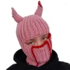 베레트 데블 혼 발라 클라 바 (Devil Horn Balaclava) 작은 모자 할로윈 재미있는 후드 베니 마스