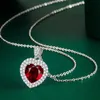 Nuevos collares colgantes con forma de amor Color circonita CZ forma de corazón DIY encanto brillante joyería Popular accesorios femeninos collar