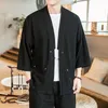 Ethnic Clothing Traditional Japanese Fashion Men's Retro Cardigan Samurai Kimono Haori Yukata Asian Coat Adult