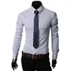 Men's Casual Shirts Long Sleeves Oblique Stripe Print Lapel Men Shirt Thin Straight Pattern Business Close-fitting Soft Fabric Formal